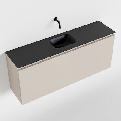 MONDIAZ OLAN 120cm toiletmeubel linen. LEX wastafel urban midden geen kraangat