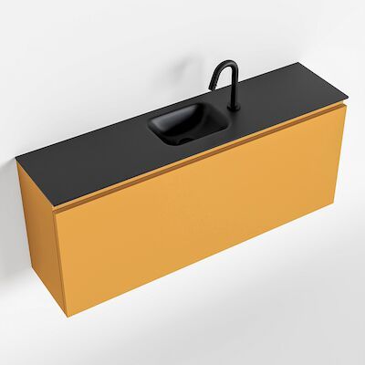 MONDIAZ OLAN 120cm toiletmeubel ocher. LEX wastafel urban midden 1 kraangat