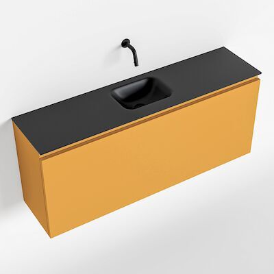 MONDIAZ OLAN 120cm toiletmeubel ocher. LEX wastafel urban midden geen kraangat
