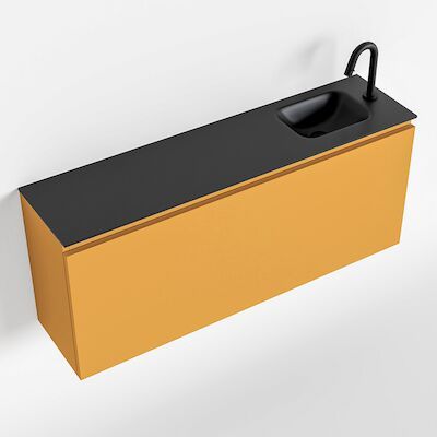 MONDIAZ OLAN 120cm toiletmeubel ocher. LEX wastafel urban rechts 1 kraangat