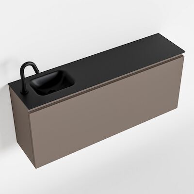 MONDIAZ OLAN 120cm toiletmeubel smoke. LEX wastafel urban links 1 kraangat