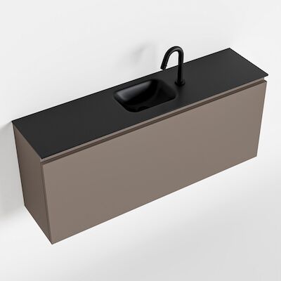 MONDIAZ OLAN 120cm toiletmeubel smoke. LEX wastafel urban midden 1 kraangat
