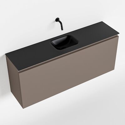 MONDIAZ OLAN 120cm toiletmeubel smoke. LEX wastafel urban midden geen kraangat
