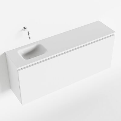 MONDIAZ OLAN 120cm toiletmeubel talc. LEX wastafel talc links geen kraangat