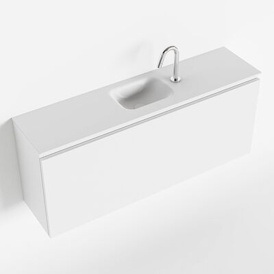MONDIAZ OLAN 120cm toiletmeubel talc. LEX wastafel talc midden 1 kraangat
