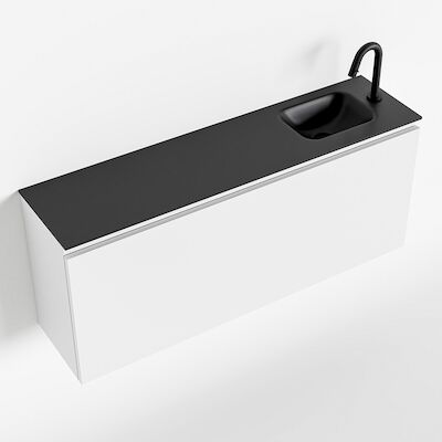 MONDIAZ OLAN 120cm toiletmeubel talc. LEX wastafel urban rechts 1 kraangat