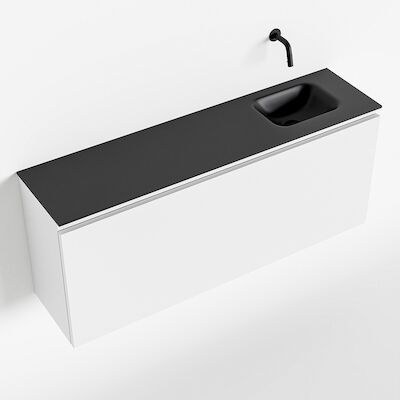 MONDIAZ OLAN 120cm toiletmeubel talc. LEX wastafel urban rechts geen kraangat
