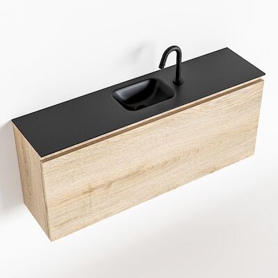MONDIAZ OLAN 120cm toiletmeubel washed_oak. LEX wastafel urban midden 1 kraangat