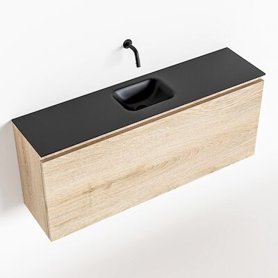 MONDIAZ OLAN 120cm toiletmeubel washed_oak. LEX wastafel urban midden geen kraangat