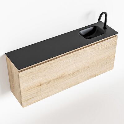 MONDIAZ OLAN 120cm toiletmeubel washed_oak. LEX wastafel urban rechts 1 kraangat