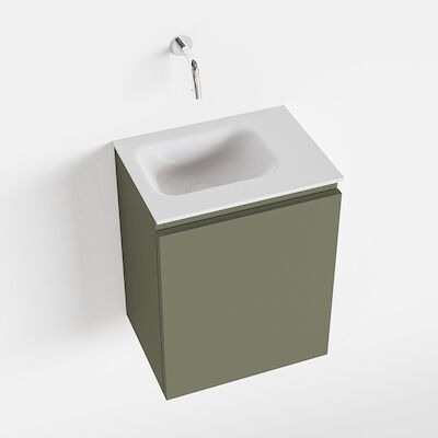 MONDIAZ OLAN 40cm toiletmeubel army. LEX wastafel talc links geen kraangat