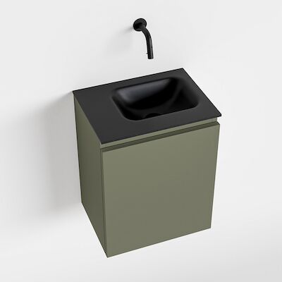MONDIAZ OLAN 40cm toiletmeubel army. LEX wastafel urban rechts geen kraangat