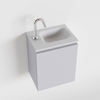 MONDIAZ OLAN 40cm toiletmeubel cale. LEX wastafel talc rechts 1 kraangat