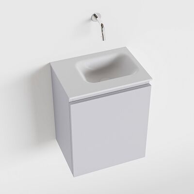 MONDIAZ OLAN 40cm toiletmeubel cale. LEX wastafel talc rechts geen kraangat