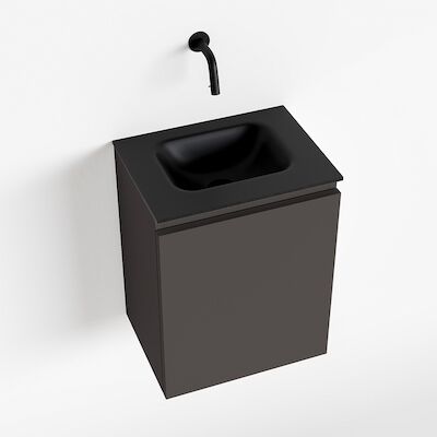 MONDIAZ OLAN 40cm toiletmeubel dark grey. LEX wastafel urban midden geen kraangat