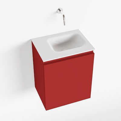 MONDIAZ OLAN 40cm toiletmeubel fire. LEX wastafel talc rechts geen kraangat