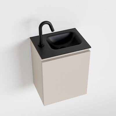 MONDIAZ OLAN 40cm toiletmeubel linen. LEX wastafel urban rechts 1 kraangat