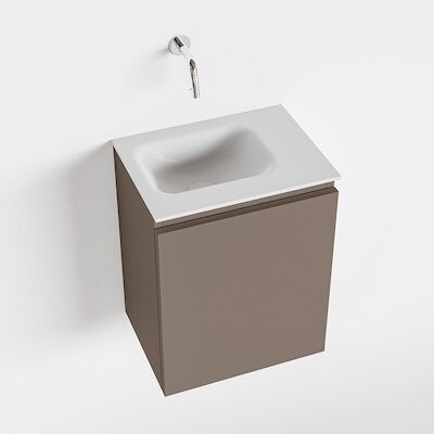 MONDIAZ OLAN 40cm toiletmeubel smoke. LEX wastafel talc links geen kraangat