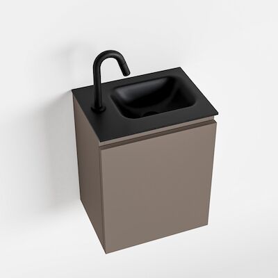 MONDIAZ OLAN 40cm toiletmeubel smoke. LEX wastafel urban rechts 1 kraangat