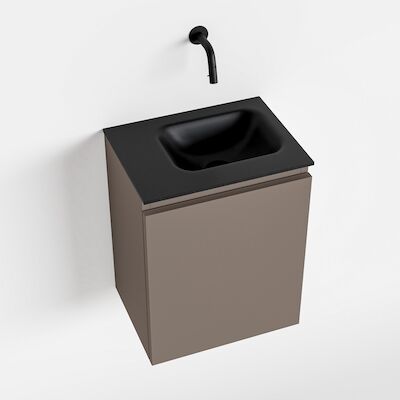 MONDIAZ OLAN 40cm toiletmeubel smoke. LEX wastafel urban rechts geen kraangat