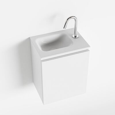 MONDIAZ OLAN 40cm toiletmeubel talc. LEX wastafel talc links 1 kraangat