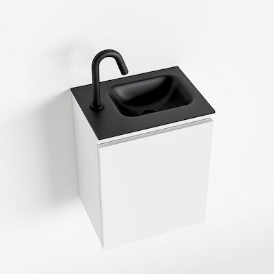 MONDIAZ OLAN 40cm toiletmeubel talc. LEX wastafel urban rechts 1 kraangat