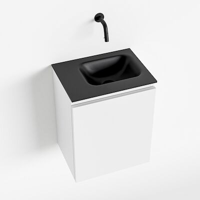 MONDIAZ OLAN 40cm toiletmeubel talc. LEX wastafel urban rechts geen kraangat