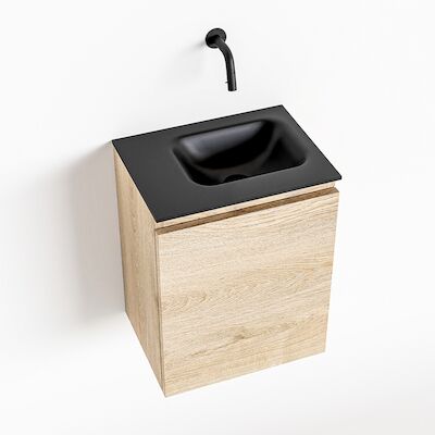 MONDIAZ OLAN 40cm toiletmeubel washed_oak. LEX wastafel urban rechts geen kraangat