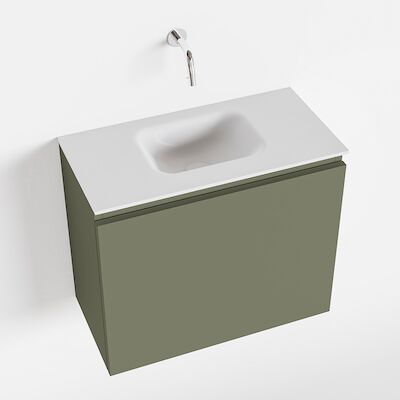 MONDIAZ OLAN 60cm toiletmeubel army. LEX wastafel talc midden geen kraangat