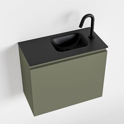 MONDIAZ OLAN 60cm toiletmeubel army. LEX wastafel urban rechts 1 kraangat