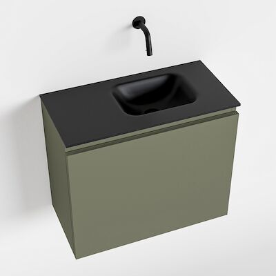 MONDIAZ OLAN 60cm toiletmeubel army. LEX wastafel urban rechts geen kraangat