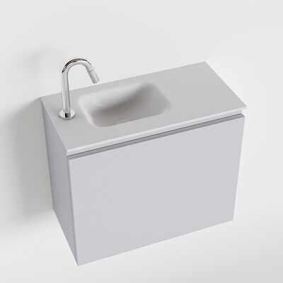 MONDIAZ OLAN 60cm toiletmeubel cale. LEX wastafel talc links 1 kraangat
