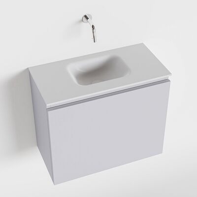 MONDIAZ OLAN 60cm toiletmeubel cale. LEX wastafel talc midden geen kraangat