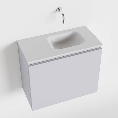 MONDIAZ OLAN 60cm toiletmeubel cale. LEX wastafel talc rechts geen kraangat