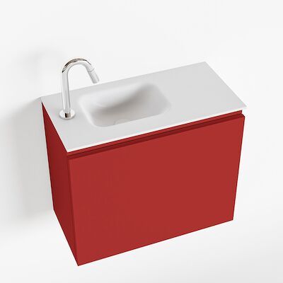 MONDIAZ OLAN 60cm toiletmeubel fire. LEX wastafel talc links 1 kraangat