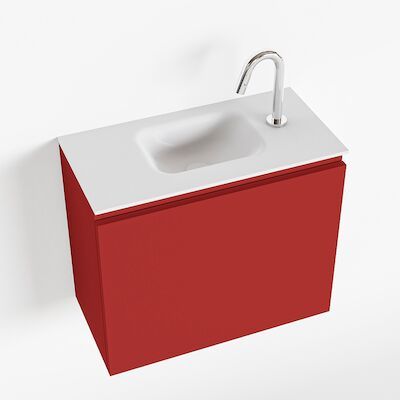 MONDIAZ OLAN 60cm toiletmeubel fire. LEX wastafel talc midden 1 kraangat