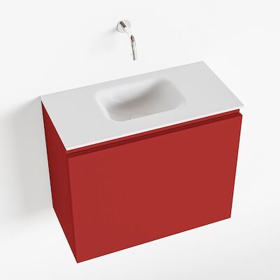 MONDIAZ OLAN 60cm toiletmeubel fire. LEX wastafel talc midden geen kraangat