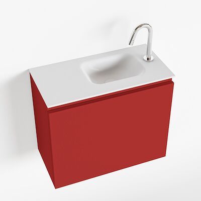 MONDIAZ OLAN 60cm toiletmeubel fire. LEX wastafel talc rechts 1 kraangat