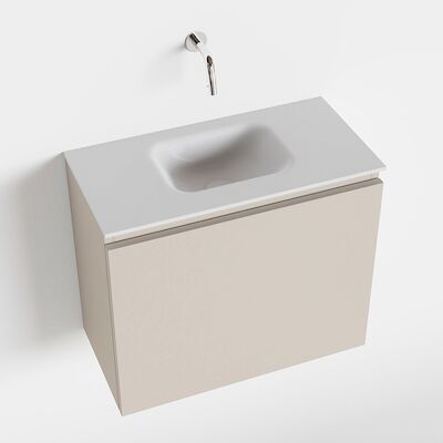 MONDIAZ OLAN 60cm toiletmeubel linen. LEX wastafel talc midden geen kraangat