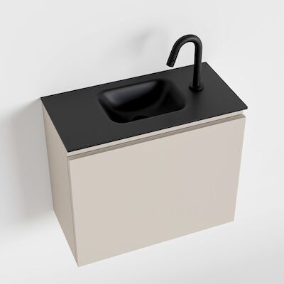 MONDIAZ OLAN 60cm toiletmeubel linen. LEX wastafel urban midden 1 kraangat