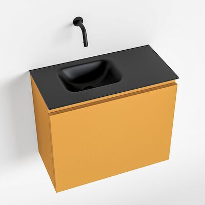 MONDIAZ OLAN 60cm toiletmeubel ocher. LEX wastafel urban links geen kraangat