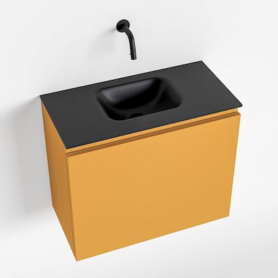MONDIAZ OLAN 60cm toiletmeubel ocher. LEX wastafel urban midden geen kraangat