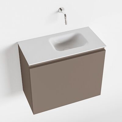 MONDIAZ OLAN 60cm toiletmeubel smoke. LEX wastafel talc rechts geen kraangat