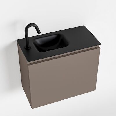 MONDIAZ OLAN 60cm toiletmeubel smoke. LEX wastafel urban links 1 kraangat