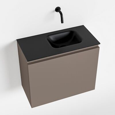 MONDIAZ OLAN 60cm toiletmeubel smoke. LEX wastafel urban rechts geen kraangat