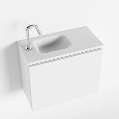 MONDIAZ OLAN 60cm toiletmeubel talc. LEX wastafel talc links 1 kraangat