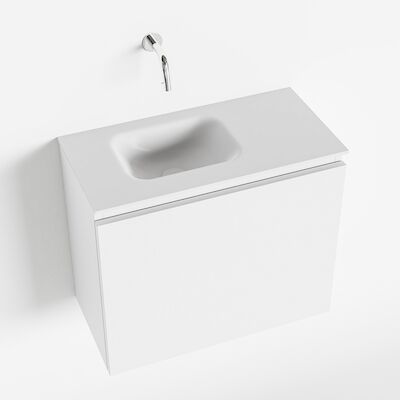 MONDIAZ OLAN 60cm toiletmeubel talc. LEX wastafel talc links geen kraangat
