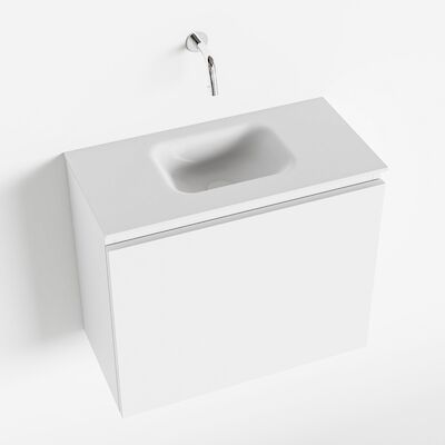 MONDIAZ OLAN 60cm toiletmeubel talc. LEX wastafel talc midden geen kraangat