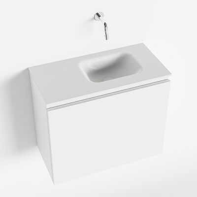 MONDIAZ OLAN 60cm toiletmeubel talc. LEX wastafel talc rechts geen kraangat
