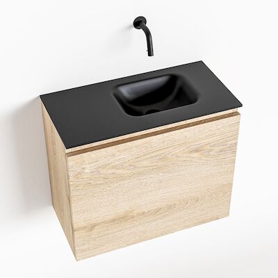 MONDIAZ OLAN 60cm toiletmeubel washed_oak. LEX wastafel urban rechts geen kraangat